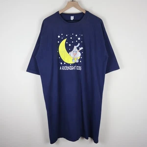 Vintage 2002 Hershey's Kiss A Goodnight Kiss Sleeper Night Shirt Navy One Size - Picture 1 of 20