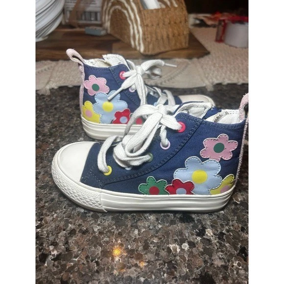Mini Boden Floral High Top Tennis Show - Image 1 of 4
