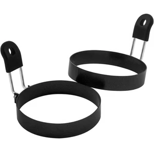 2 Pack 3.5Inch Large Egg Rings Non Stick Round Egg Rings for Pancake Omelette - Picture 1 of 8