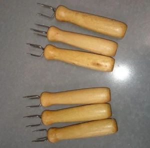 6 Stück Kartoffelpicker Pellkartoffelpicker Holz Picker Küche Helfer Küche Essen - Bild 1 von 1