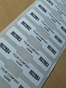 1000-CUSTOM PRINTED ULTRA TAMPER EVIDENT DOGBONE SECURITY STICKERS SEALS LABELS - Picture 1 of 5