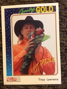 1992 CMA Country GOLD # 8 Tracy Lawrence  GOLD CARD Parallel