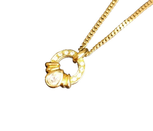 Collana Christian Dior cerchio pietre oro donna