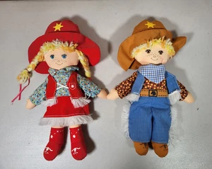 Knickerbocker Cowpokes Cloth Dolls Plush Cowgirl Cowboy - Picture 1 of 4