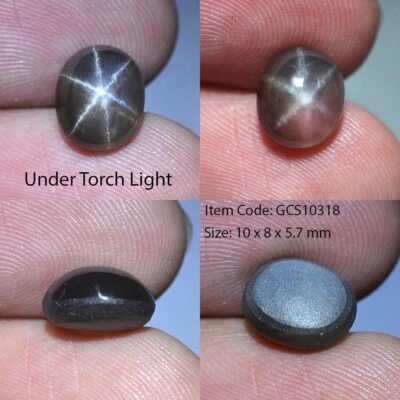 4.95 Ct 10x8 MM Green Purple Star Sapphire 6 Rays Lab Created Corundum GCS10318 - Image 1 of 4