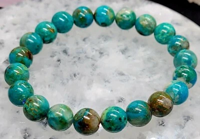 Браслет с натуральным кристаллом хризоколлы 9 мм - Изображение 1 из 3