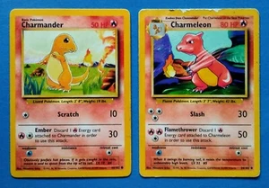 JUEGO BASE DE 2 TARJETAS ORIGINALES POKEMON CHARMANDER 46/102 Y CHARMELEON 24/102 - Imagen 1 de 5