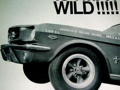 1965-1966 FORD MUSTANG ORIGINAL WHEEL AD *vtg/print/poster/Carroll Shelby/Cobra - Image 1 of 3