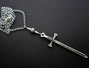 A TIBETAN SILVER SWORD/DAGGER NECKLACE. NEW. 18" CHAIN. - Picture 1 of 2