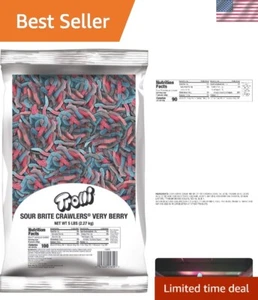 Sour Brite Crawlers - 5lb Very Berry Gummy Worms for Sweet & Sour Delight - Picture 1 of 11