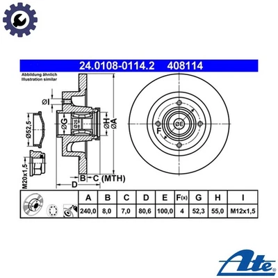 2x DISCO DE FRENO 24.0108-0114.2 PARA RENAULT CLIO/III/EURO/CAMPUS/Sportour/Furgoneta 1.5L Foto 1 de 4
