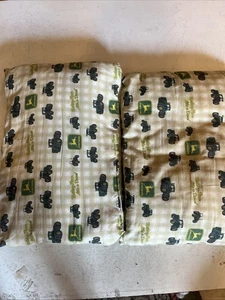 Handmade John Deere Tractor Pillow Set of 2 Standard Rustic Farm Decor SeamSplit - Picture 1 of 8
