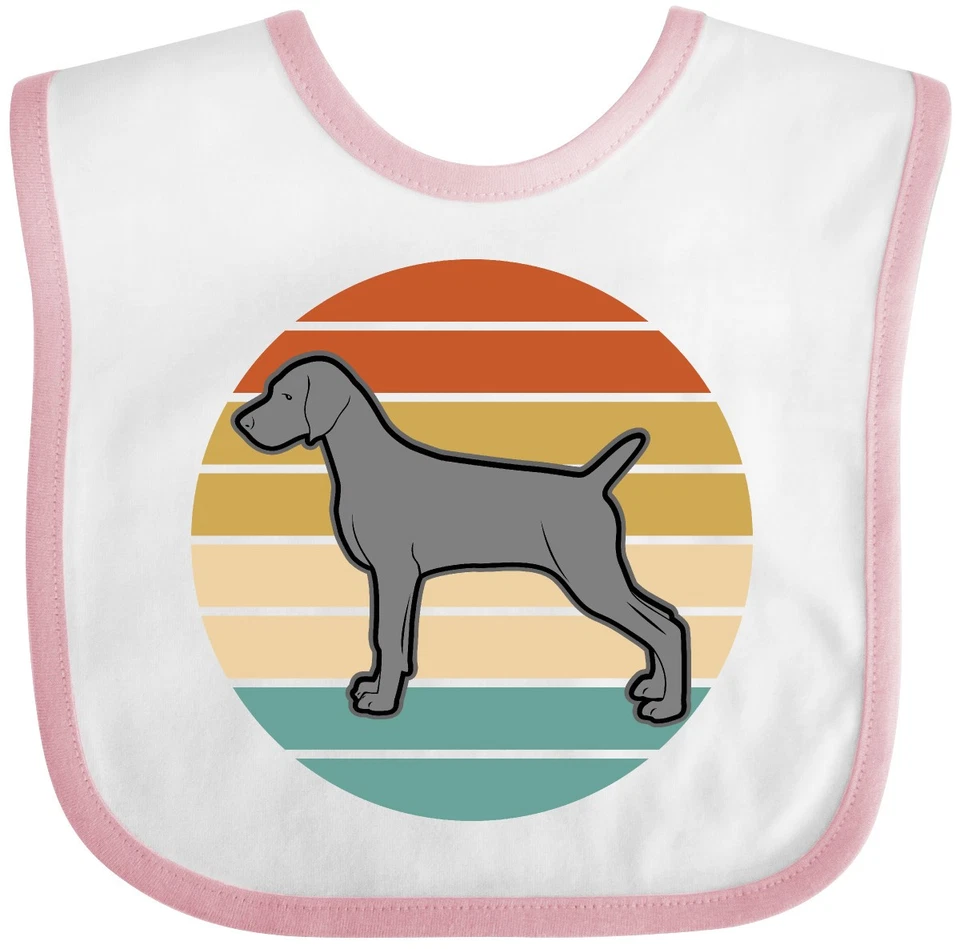 Inktastic Weimaraner Perro Retro Puesta de Sol Bebé Babero Cachorro Gris Mascota Ropa De Colección Foto 1 de 1