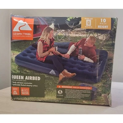 Colchón de aire Ozark Trail Queen con revestimiento antimicrobiano 80 pulgadas X 60 pulgadas X 10 pulgadas Foto 1 de 3