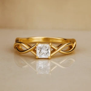 Lab Grown Diamond Solid 14k Gold April Birthstone Promise Ring #1003 - Picture 1 of 22