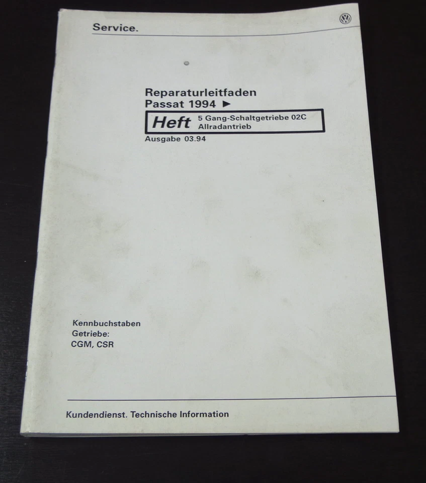 Manual de Taller VW Passat B 4 5-Gang Caja de Cambios 02C - Imagen 1 de 1