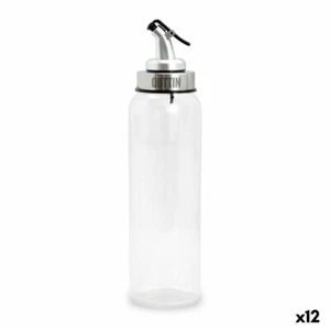 Aceitera Quttin Transparente Plateado Vidrio 0,5 L 6 x 6 x 26 cm (12 Unidades) - Imagen 1 de 5