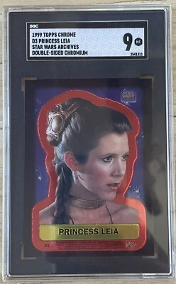1999 Star Wars Topps Chrome Archives Double-Sided Chromium Princess Leia SGC 9 - Image 1 of 3