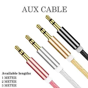 Aux Cable 1 To 5m Audio Lead 3.5mm Jack To Jack For Car PC Phone Stereo - Picture 1 of 23