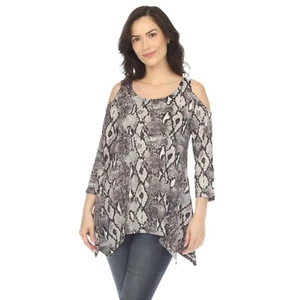 Túnica de hombro frío con estampado de serpiente White Mark para mujer (disponible en S-4Xl) - Imagen 1 de 64