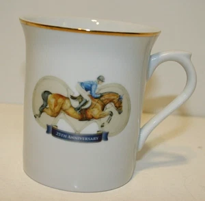 Taza de porcelana Equestrian Cesky República Checa 25 aniversario carreras de caballos - Imagen 1 de 6