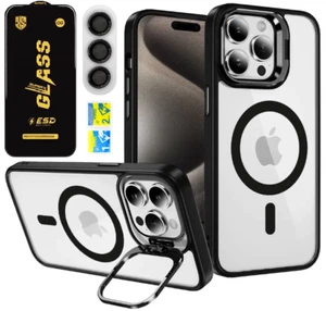 Etui DXS do Apple iPhone 16, Pro, Pro Max Case Ochrona aparatu Magsafe + szkło 9H - Zdjęcie 1 z 35