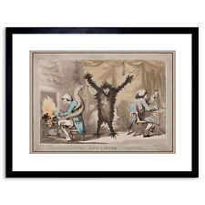 Painting Satire 1788 Rowlandson Ague & Fever Small Framed Art Print 9x7 Inch