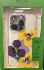 KATE SPADE Jeweled Pansy iPhone 14 PRO MAX Clear phone case NEW