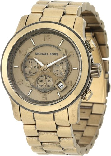 NUOVO OROLOGIO CRONOGRAFO MICHAEL KORS BRONZO S ACCIAIO OVERSIZE PASSERELLA MK8227