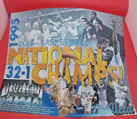 UCLA BRUINS 95 NATIONAL CHAMPS! Basketball TEAM POSTER 32-1 Season Record Rare Cover