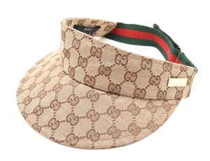 GUCCI Sun Visor Hat GG Sherry Line Canvas Beige Size S Authentic - Bild 1 von 18