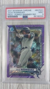 2021 Bowman Chrome Julio Rodriguez Purple Shimmer Refractor /250 #BCP-231 PSA 9 - Bild 1 von 2