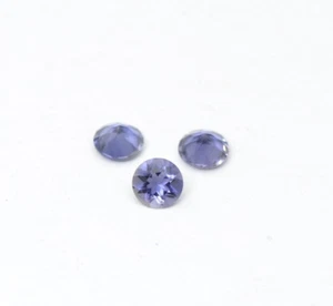 0.88cts Natural Blue Iolite 4mm Round loose Gemstone for sale lot - 3 Pieces - Picture 1 of 8