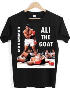 MUHAMMAD ALI T-SHIRT. GOAT. ALI VS LISTON TEE, Black History Month T-Shirts - Picture 1 of 2