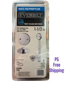 Tubo Everbilt Poly scarico rifiuti e trabocco bagno cromato bianco SH-7100-P-01-02-1 - Foto 1 di 2