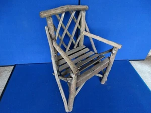 ANTIQUE SMALL RUSTIC GARDEN CHAIR BRITISH ORIGINAL c1940 - Picture 1 of 8