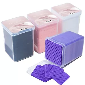 200 Pcs Lint Free Nail Wipes Acrylic Gel Polish Tips Remover Pads White Pink - Picture 1 of 10