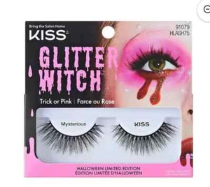 Kiss Trick or Pink Lashes Halloween GLITTER WITCH MYSTERIOUS 91079 - Picture 1 of 2