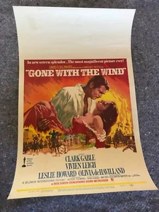 Lo que el viento se llevó 1968 relanzamiento orig. PÓSTER DE PELÍCULA TARJETA VENTANA 14"x22" (F/VF) - Imagen 1 de 10