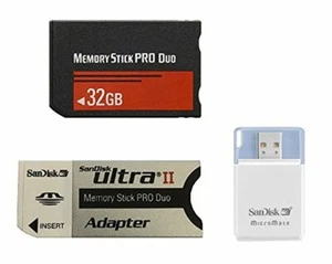 Carte mémoire flash 32 Go PRO Duo plus lecteur et adaptateur micromates - Photo 1/1