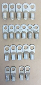 Lote de 20 terminales de anillo de crimpado, orificios de 1/0, 2/0, 3/0, 1/2" y 3/8" - Imagen 1 de 11