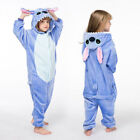 Blue Stitch Erwachsenes Kind Nachtwsche Cosplay Cartoon Jumpsuits Pyjama Kostm