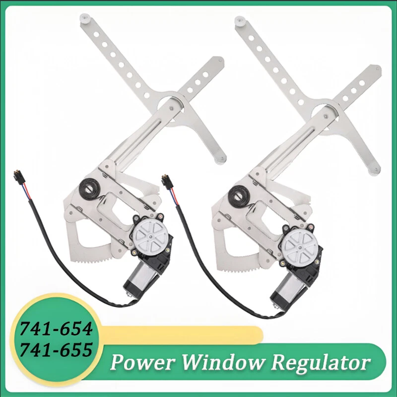 For 1992-1999 GMC C1500/C2500/K1500 Suburban Pair Window Regulator Front w/Motor - Image 1 of 4
