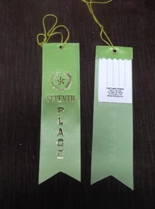 7th Place Award Ribbons w Card-String lime lot of 8 star wreath - Picture 1 of 1