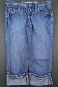 Girl's 2009 Old Navy Cuffed Capri Jeans Mid Rise Distressed Size 14 (26x17) - Picture 1 of 8
