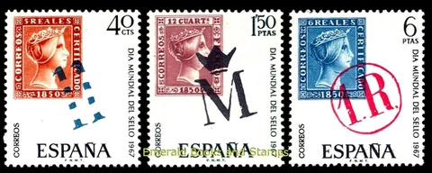 EBS Spain 1967 - World Stamp Day - Michel 1685-1687 MNH** Cover