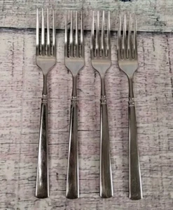 Oneida USA Easton ~ 4 Dinner Forks Stainless Steel Glossy Flatware Set #1 - Picture 1 of 18