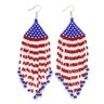 Handmade Beaded Teardrop Earrings, Seed Beads Extra Long Earrings For Women. E 58 SB 26 - Foto 12