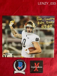 BRADEN LENZY NOTRE DAME FOOTBALL HANDSIGNIERTES SIGNED 8X10 FOTO! BECKETT! IRISCH! - Bild 1 von 1