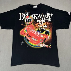 Ernie Irvan NASCAR Driver Vtg Skittles AOP All Over Print Sport Racing T Shirt L - Picture 1 of 17